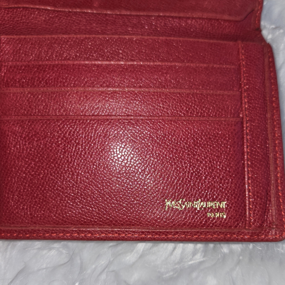 Yves Saint Laurent Burgundy Leather Wallet - Picture 3 of 16